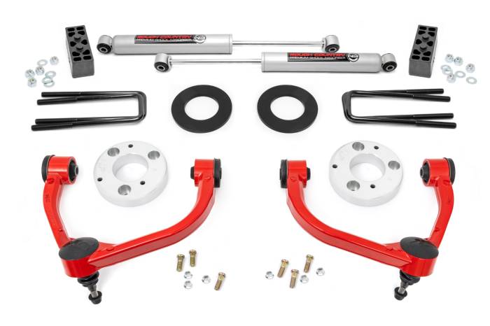 Rough Country - 3 Inch Lift Kit Red Ford F-150 4WD (2014-2020) Rough Country