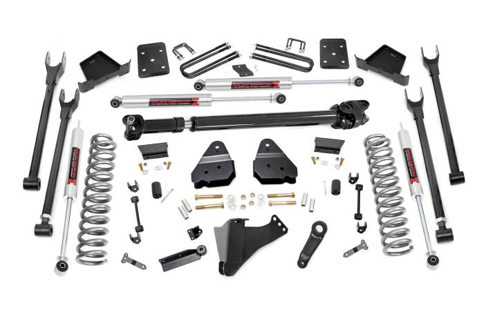Rough Country - 6 Inch Lift Kit Diesel 4-Link M1 w/ M1 Rear Shocks Ford F-250/F-350 Super Duty (17-22) Rough Country
