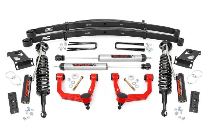 Rough Country - 3.5 Inch Lift Kit Red UCA Vertex/V2 w/ Rear Leaf Springs Toyota Tacoma 2WD/4WD (2005-2023) Rough Country