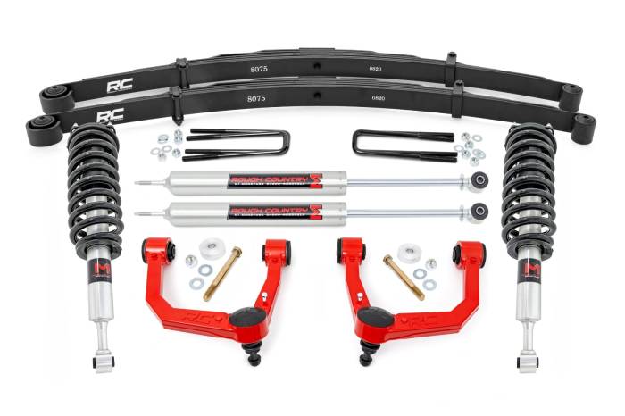 Rough Country - 3.5 Inch Lift Kit Red UCA M1 Struts w/ Rear Leaf Springs Toyota Tacoma 2WD/4WD (2005-2023) Rough Country