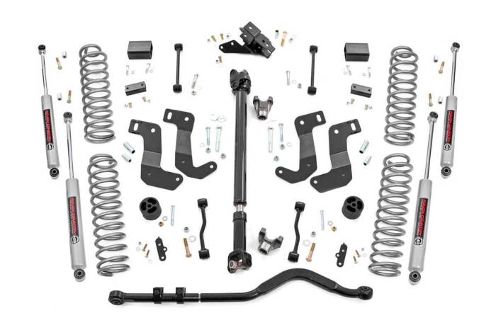 Rough Country - 3.5 Inch Lift Kit C/A Drop FR D/S Rubicon Jeep Wrangler Unlimited 4WD (24-26) Rough Country
