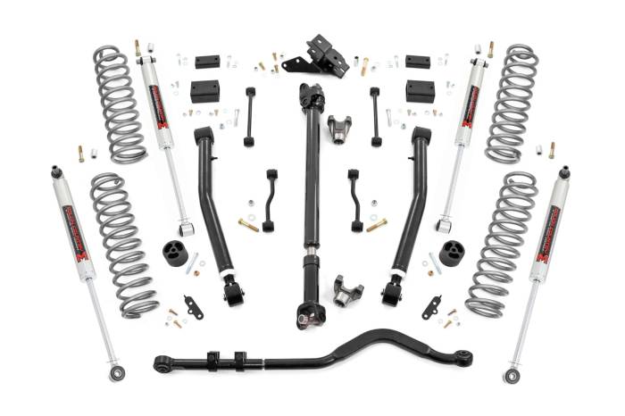 Rough Country - 3.5 Inch Lift Kit Adj Lower FR D/S M1 Non-Rubicon Jeep Wrangler Unlimited (24-26) Rough Country