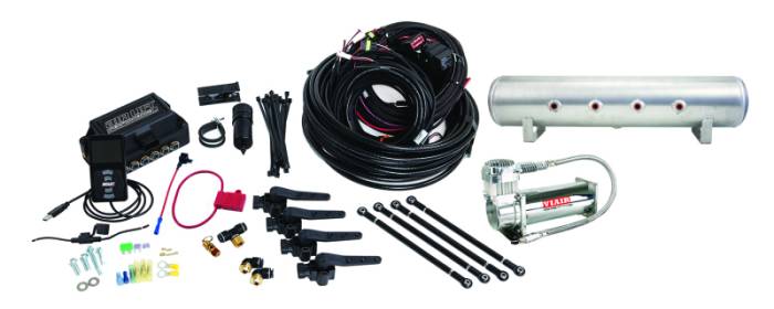 Air Lift - Air Lift Performance 3H (1/4 Air Line 4 Gal 7-Port Raw Aluminum Tank VIAIR 444C Comp) - 27694