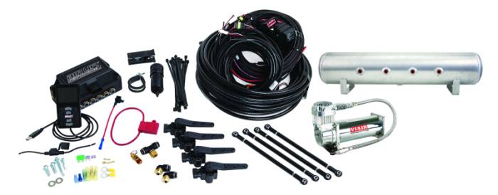 Air Lift - Air Lift Performance 3H (3/8 Air Line 4 Gal 7-Port Raw Aluminum Tank VIAIR 444C Comp) - 27699