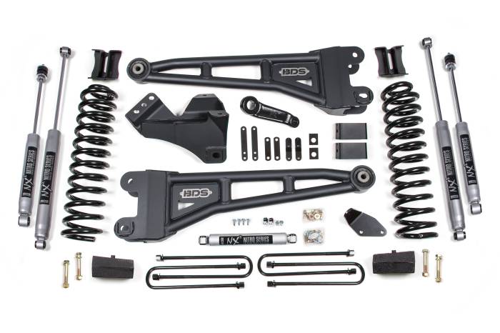BDS Suspension - BDS Suspension Improve the ride on your 2005-2007 Ford F250 and F350 Super Duty gas truck with this 4-inch radius arm lift kit from BDS Suspension. Designed to improve stance, performance, and capability, this kit includes everything necessary to set y