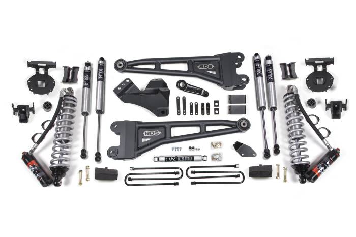 BDS Suspension - BDS Suspension Built to outperform, upgrade your 2008-2010 Ford F250 and F350 Super Duty diesel powered truck with this 4-inch radius arm lift kit and FOX 2.5 Performance Elite Coil-over conversion from BDS Suspension. Designed to improve stance, perfo