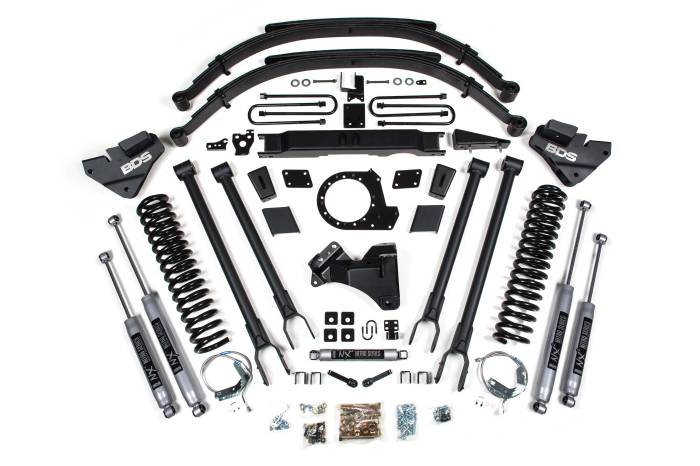 BDS Suspension - BDS Suspension Take your Ford F250 and F350 Super Duty Gas truck to the next level with this 9-inch (gas), 8-inch (diesel) 4-Link lift kit from BDS. Designed to improve stance, performance, and capability, this kit includes everything necessary to set