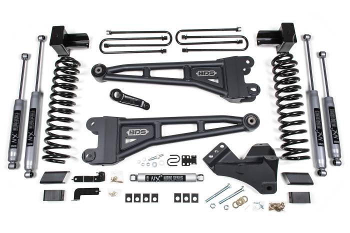BDS Suspension - BDS Suspension Improve the ride on your Ford Super Duty gas powered truck with this 5-inch radius arm lift kit from BDS Suspension. Designed to improve stance, performance, and capability, this kit includes everything necessary to set your truck up rig