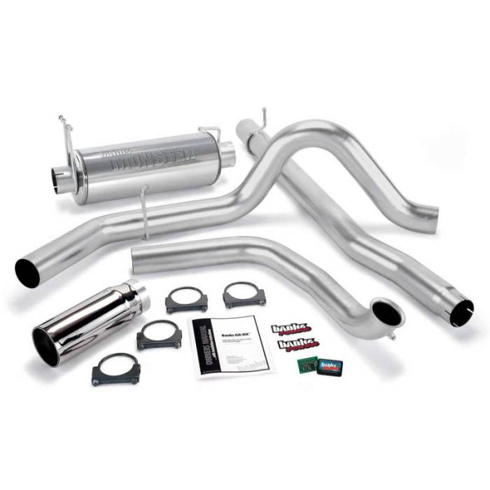 Banks Power - Banks Power 01-03 Ford 7.3L w/Cat Conv Git-Kit - SS Single Exhaust w/ Chrome Tip - 47513