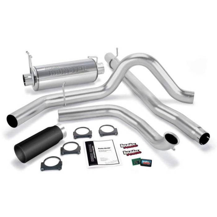 Banks Power - Banks Power 01-03 Ford 7.3L w/Cat Conv Git-Kit - SS Single Exhaust w/ Black Tip - 47513-B