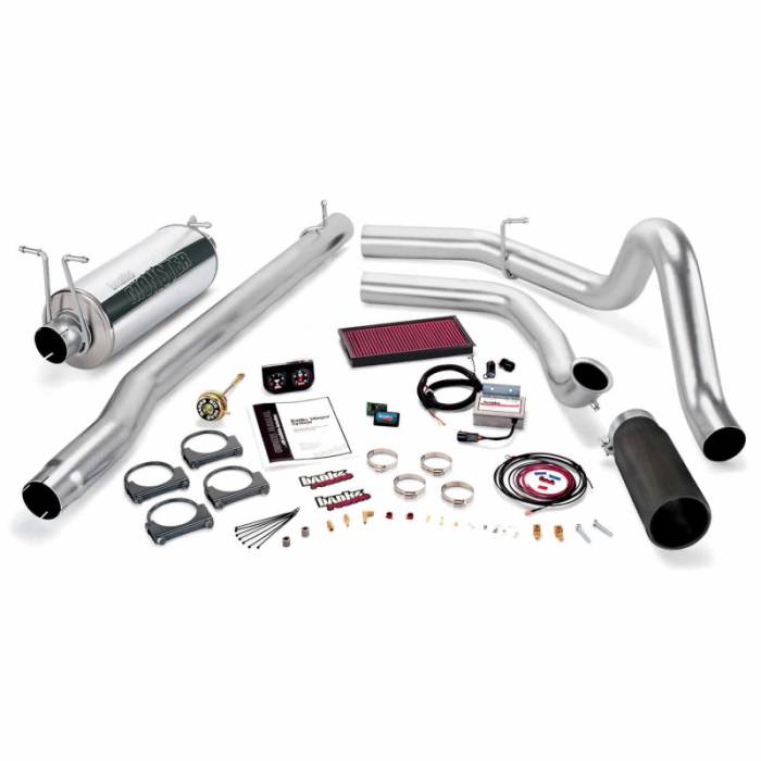 Banks Power - Banks Power 99 Ford 7.3L F250/350 Man Stinger System - SS Single Exhaust w/ Black Tip - 47518-B