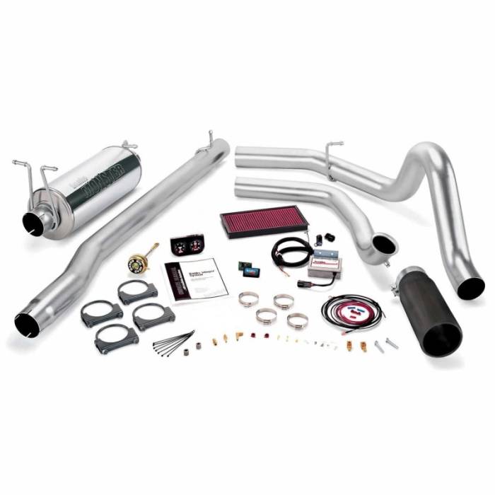Banks Power - Banks Power 99.5 Ford 7.3L F250/350 Auto Stinger System - SS Single Exhaust w/ Black Tip - 47531-B