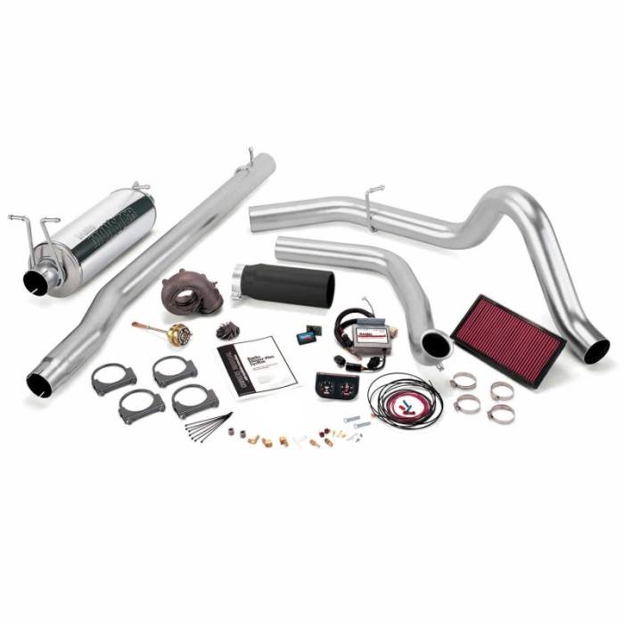 Banks Power - Banks Power 99.5 Ford 7.3L F250/350 Auto Stinger-Plus System - SS Single Exhaust w/ Black Tip - 47536-B