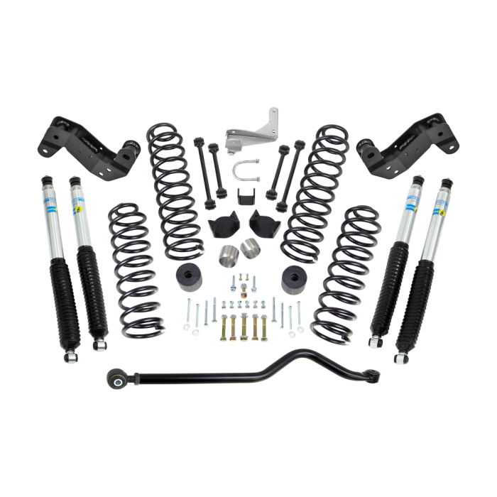 ReadyLift - ReadyLift Jeep JK 4" Coil Spring Kit With Adjustable Track Bar, Caster Correction Bracket, Exhuast Spacer With Bilstein Shocks - 69-6404