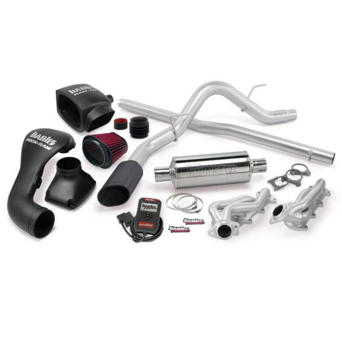 Banks Power - Banks Power 04-08 Ford 5.4L F-150 CCSB PowerPack System - SS Single Exhaust w/ Black Tip - 48535-B