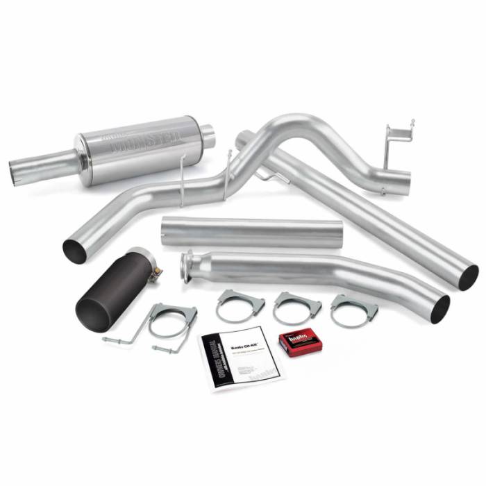 Banks Power - Banks Power 98-00 Dodge 5.9L Ext Cab Git-Kit - SS Single Exhaust w/ Black Tip - 49358-B