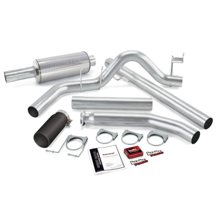 Banks Power - Banks Power 02 Dodge 5.9L Ext Cab Git-Kit - SS Single Exhaust w/ Black Tip - 49362-B