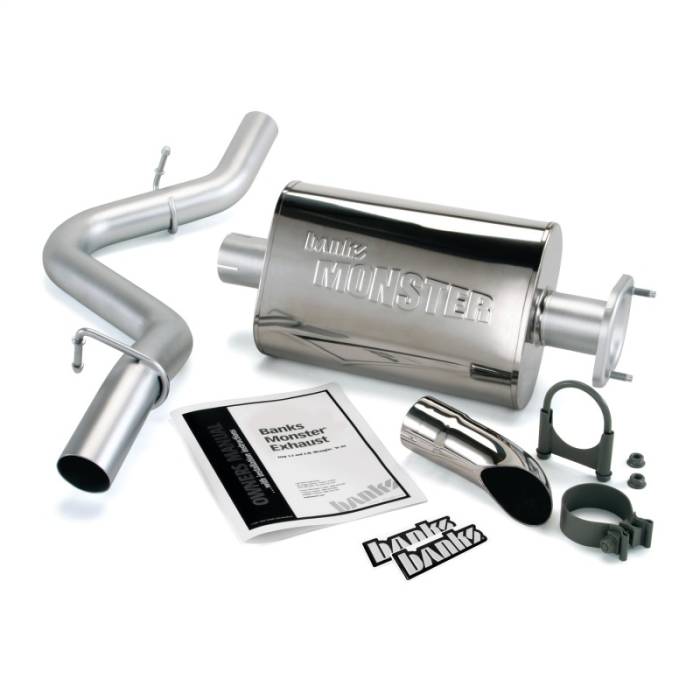 Banks Power - Banks Power 91-95 Jeep 4.0L Wrangler Monster Exhaust System - SS Single Exhaust w/ Chrome Tip - 51311
