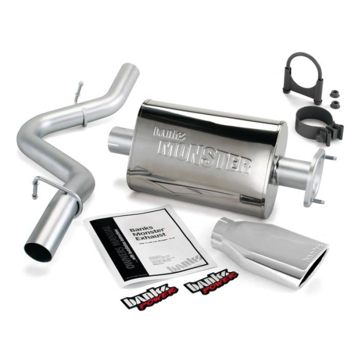 Banks Power - Banks Power 00-03 Jeep 2.5/4.0L/Wrangler (2-Bolt Cat) Monster Exh Sys - SS Single Exh w/ Chrome Tip - 51313