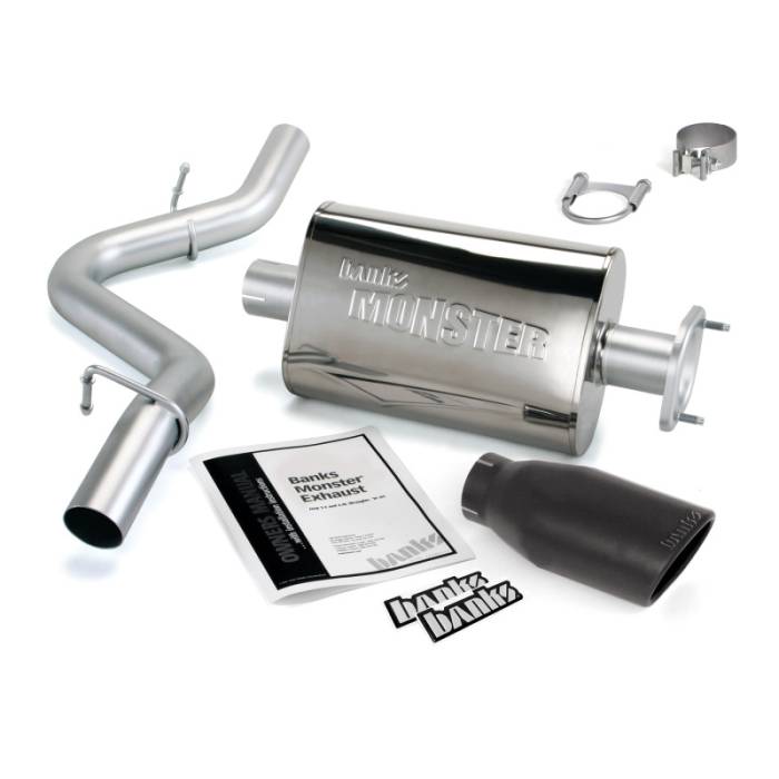 Banks Power - Banks Power 04-06 Jeep 4.0L Wrangler Monster Exhaust System - SS Single Exhaust w/ Black Tip - 51314-B