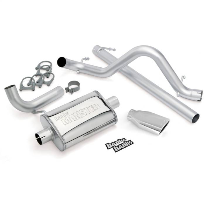 Banks Power - Banks Power 07-11 Jeep 3.8L Wrangler - 2dr Monster Exhaust System - SS Single Exhaust w/ Chrome Tip - 51321