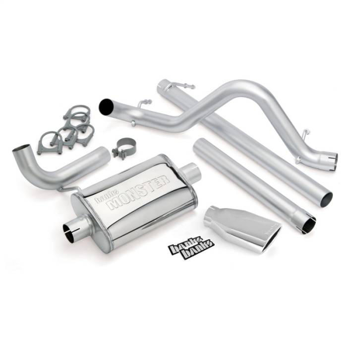 Banks Power - Banks Power 07-11 Jeep 3.8L Wrangler Unlimited - 4dr Monster Exh Sys - SS Single Exh w/ Chrome Tip - 51322