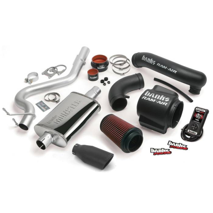 Banks Power - Banks Power 00-03 Jeep 4.0L Wrangler Stinger System - SS Single Exhaust w/ Black Tip - 51332-B