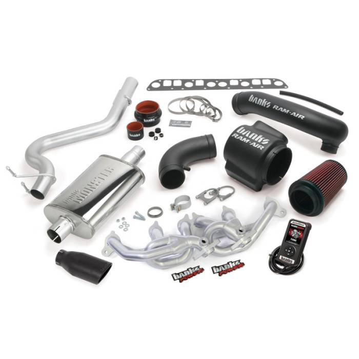 Banks Power - Banks Power 04-06 Jeep 4.0L Wrangler Unlimited PowerPack System - SS Single Exhaust w/ Black Tip - 51337-B