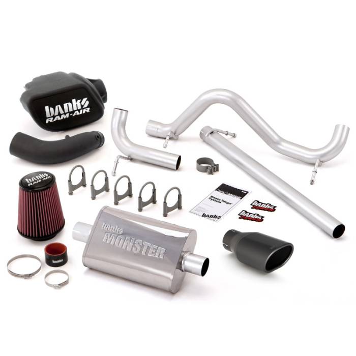 Banks Power - Banks Power 07-11 Jeep 3.8L Wrangler - 2dr Stinger Sys (no AutoMind) - SS Single Exh w/ Black Tip - 51338-B