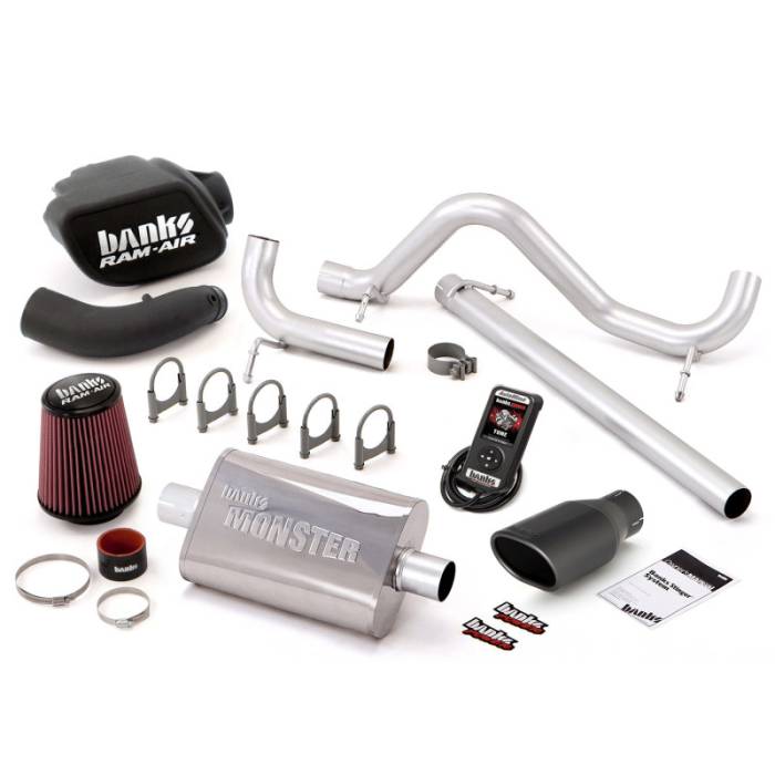 Banks Power - Banks Power 07-11 Jeep 3.8L Wrangler - 2dr Stinger Sys w/ AutoMind - SS Single Exhaust w/ Black Tip - 51339-B