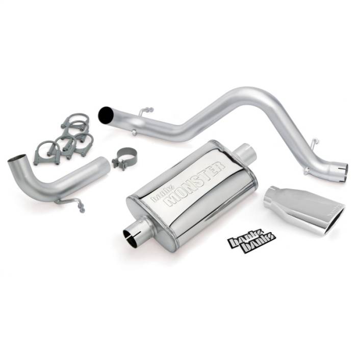 Banks Power - Banks Power 12-15 Jeep 3.6L Wrangler (All) - 2dr Monster Exh Sys - SS Single Exh w/ Chrome Tip - 51342