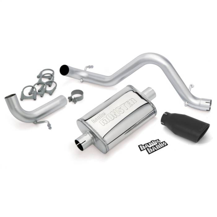 Banks Power - Banks Power 12-15 Jeep 3.6L Wrangler (All) - 2dr Monster Exh Sys - SS Single Exh w/ Black Tip - 51342-B