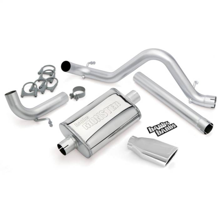 Banks Power - Banks Power 12-15 Jeep 3.6L Wrangler (All) - 4dr Monster Exh Sys - SS Single Exh w/ Chrome Tip - 51343