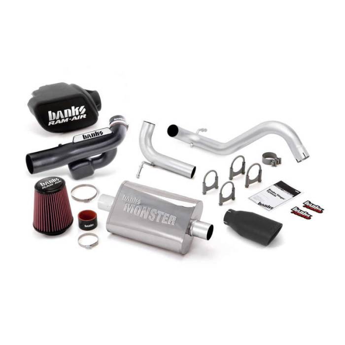 Banks Power - Banks Power 12-15 Jeep 3.6L Wrangler (All) 2dr Stinger Sys (no AutoMind) - SS Single Exh w/ Blk Tip - 51344-B