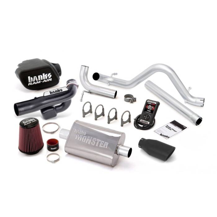 Banks Power - Banks Power 12-14 Jeep 3.6L Wrangler - 4dr Stinger Sys w/ AutoMind - SS Single Exhaust w/ Black Tip - 51349-B