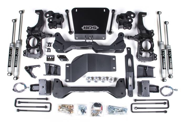 BDS Suspension - BDS Suspension Take your 2020-2026 Chevy Silverado and GMC Sierra 2500 HD 4WD to the next level by installing this 6.5-inch lift kit by BDS Suspension. For maximum ground clearance, BDS designed a No-Torsion Bar Drop System, where the torsion bars are