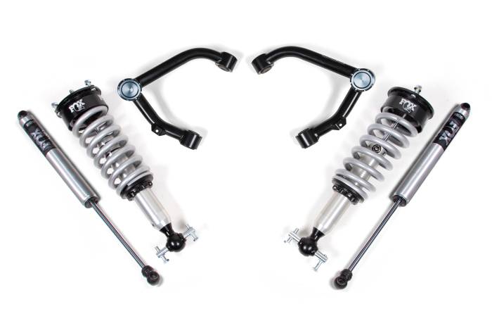 BDS Suspension - BDS Suspension Level out your 2007-2018 Chevy Silverado and GMC Sierra 1500 truck and improve the ride with this 2-inch leveling kit featuring FOX 2.0 coilover shocks from BDS Suspension. Designed to improve stance, performance, and capability, this ki