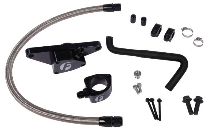 Fleece Performance - Fleece Performance 06-07 Auto Trans Cummins Coolant Bypass Kit w/ Stainless Steel Braided Line - FPE-CLNTBYPS-CUMMINS-0607-SS
