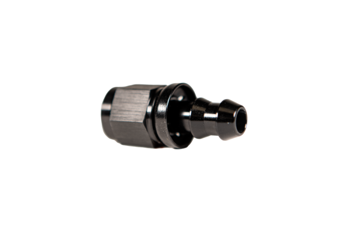 Fleece Performance - Fleece Performance Universal -8AN Straight to Hose Barb - Black - FPE-PL-00-08