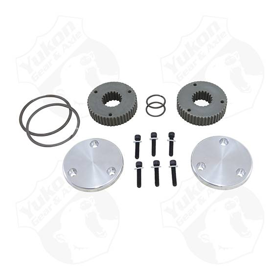 Yukon Gear & Axle - Yukon Gear Hardcore Drive Flange Kit For Dana 44 / 19 Spline Outer Stubs. Non-Engraved Caps - YHC50008