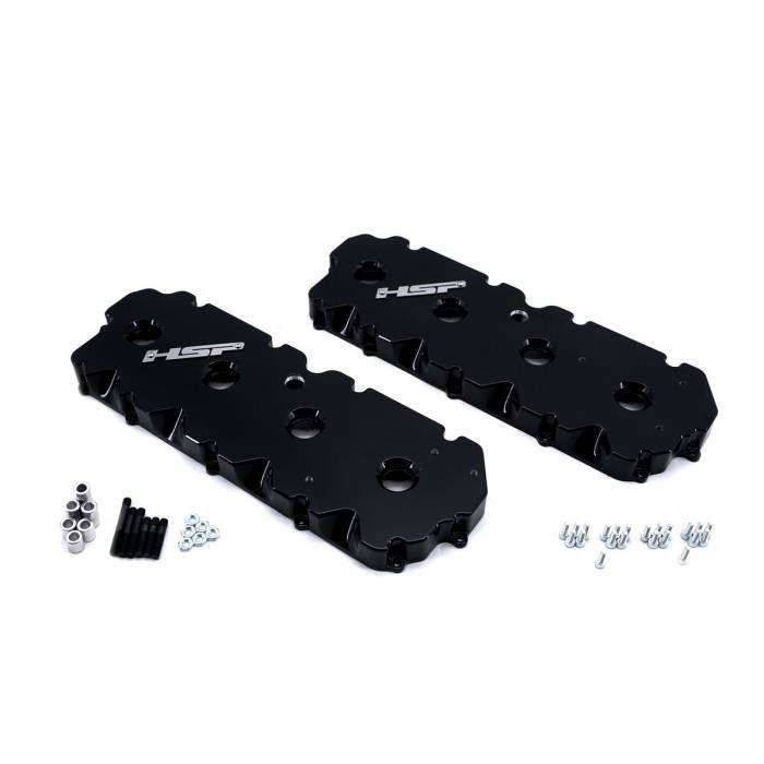HSP Diesel - HSP Diesel 2001-2004 Chevrolet / GMC Billet Valve Covers Ink Black - 146-HSP-GB