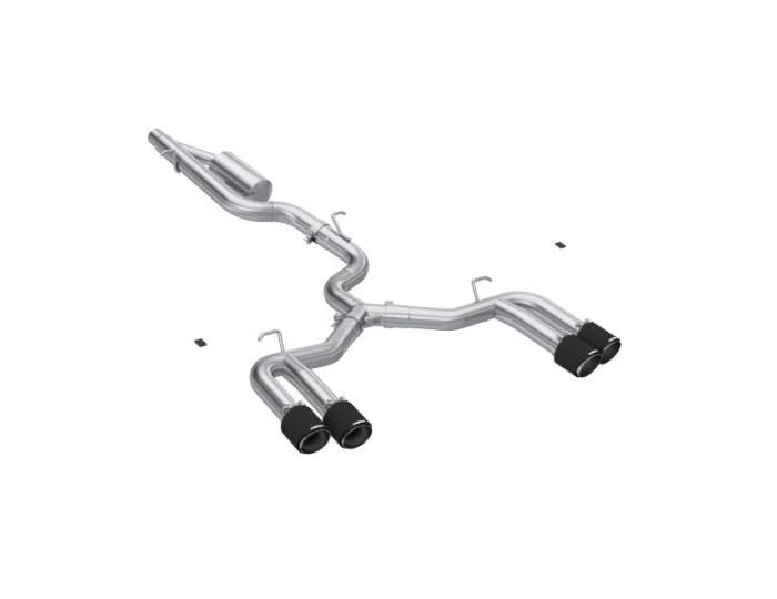 MBRP - MBRP 22-24 Audi S3 2.0L Armor Pro T304 SS 3in Cat-Back Quad Split Rear Exhaust w/ Carbon Fiber Tips - S46203CF