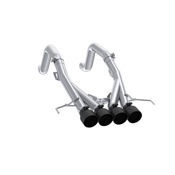 MBRP - MBRP 14-19 Chevrolet Corvette 6.2L 3in Axle-Back Muffler Bypass Quad Exit Black Tips - S7008304BT
