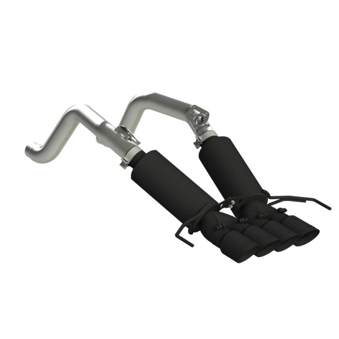 MBRP - MBRP 14-19 Chevy Corvette V8 6.2L 3in Black Dual Cat Back w/ 4in Quad Dual Wall Tips - S7030BLK