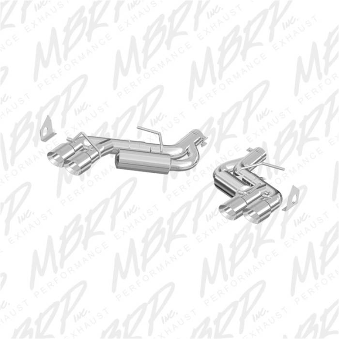 MBRP - MBRP 2016-2024 Chevy Camaro 6.2L w/ NPP 3in Alum Race Dual Axle Back w/ 4in Quad Polished Tips - S7036AL