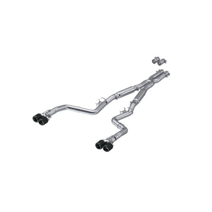 MBRP - MBRP 17-Up Dodge Challenger 5.7L/6.2L/6.4L Carbon Fiber Quad Tip T304 Catback Exhaust - S71133CF