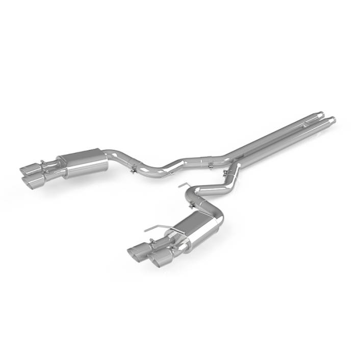 MBRP - MBRP 18-19 Ford Mustang GT 5.0 3in Dual Split Rear Cat Back w/ Quad 4.0in Dual Wall Tips- T304 - S7205304