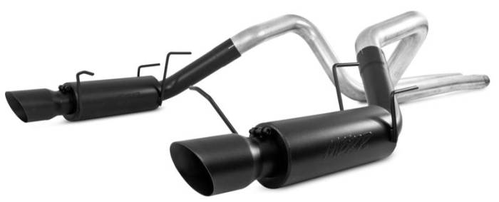 MBRP - MBRP 11-14 Ford Mustang GT 5.0L 3in Cat Back Dual Split Rear Race Version 4in Tips - Black - S7264BLK