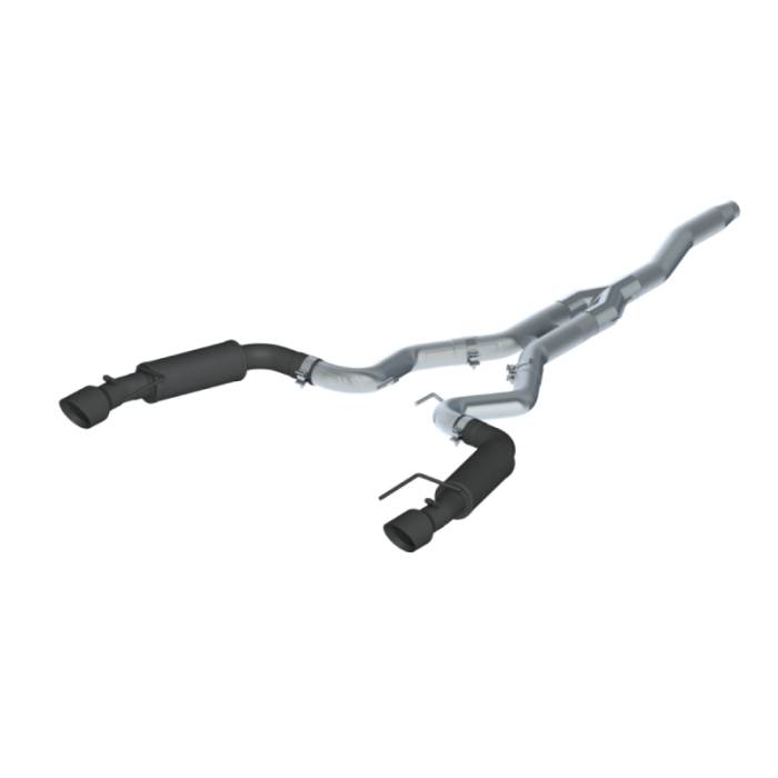 MBRP - MBRP 15-19 Ford Mustang EcoBoost 2.3L Black 3in Cat Back Dual Split Rear Exit (Race Version) - S7275BLK