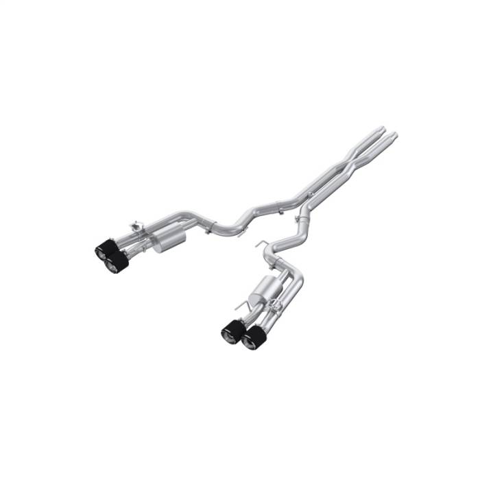MBRP - MBRP 2024 Ford Mustang Dark Horse 3in Dual Split Rear Exit Exhaust w/ Quad CF Tips - T304 - S72843CF